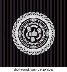 good customer feedback icon inside silvery shiny emblem