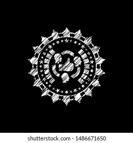 good customer feedback icon inside chalkboard emblem on black board