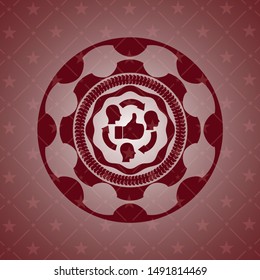 good customer feedback icon inside red emblem