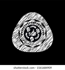 good customer feedback icon inside chalkboard emblem