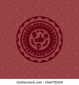 good customer feedback icon inside retro style red emblem