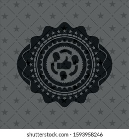 good customer feedback icon inside black emblem. Vintage.