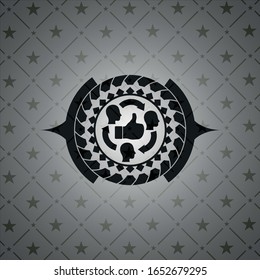 good customer feedback icon inside dark emblem