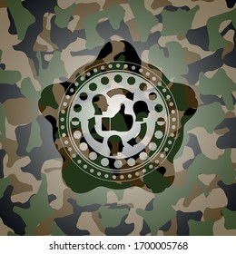 good customer feedback icon inside camo pattern