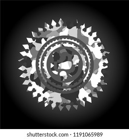 good customer feedback icon on grey camo texture