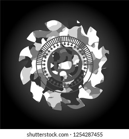 good customer feedback icon on grey camouflaged texture
