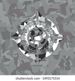 good customer feedback icon on grey camouflage pattern