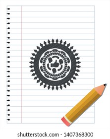 good customer feedback icon with pencil strokes. Vector Illustration. Detailed.