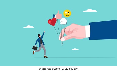 good customer feedback, positive feedback, satisfaction level and positive vote, customer giving quality feedback, happy businessman received a review from customer concept vector illustration 