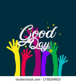 good day, beautiful template banner with youth theme. vector design illustration, graphics elements for t-shirts, the sign, badge or greeting card and background photo booth