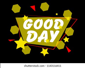 Good Day Cute Background Vector Label Stock Vector (Royalty Free ...