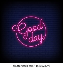 Good Day Neon Signs Style Text Vector