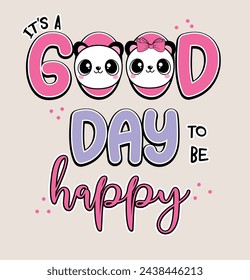good day panda happy girl cte svg