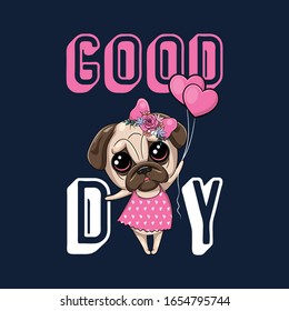 Good day typography t-shirt vector design template. Good for poster and label. Vector illustration