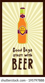 good days start with beer poster illustration