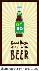 good days start with beer poster illustration