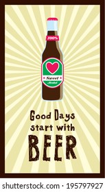 good days start with beer poster illustration