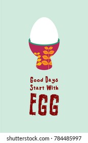 good days start with egg poster vector