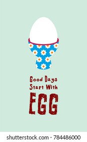 good days start with egg poster vector