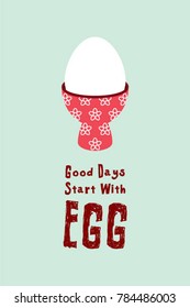 good days start with egg poster vector