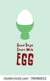 good days start with egg poster vector