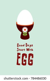 good days start with egg poster vector