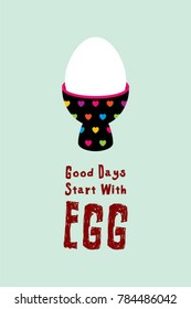 good days start with egg poster vector