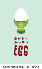 good days start with egg poster vector