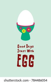 good days start with egg poster vector