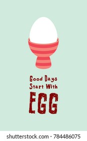 good days start with egg poster vector