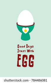 good days start with egg poster vector
