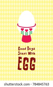 good days start with egg poster vector