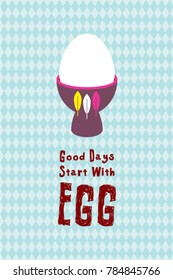 good days start with egg poster vector