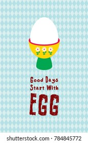 good days start with egg poster vector