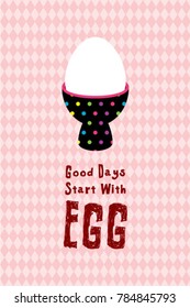 good days start with egg poster vector