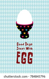 good days start with egg poster vector