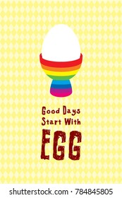 good days start with egg poster vector