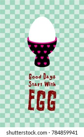 good days start with egg poster vector