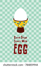 good days start with egg poster vector