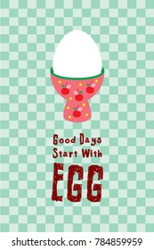 good days start with egg poster vector