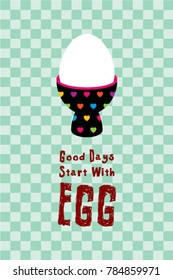 good days start with egg poster vector