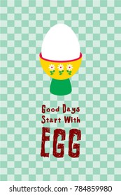 good days start with egg poster vector