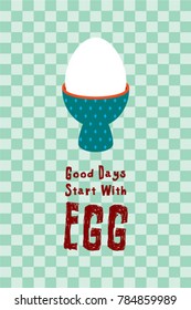 good days start with egg poster vector