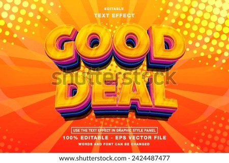 Good Deal 3D Editable Text Effect template design with 3d style use for business brand and logo