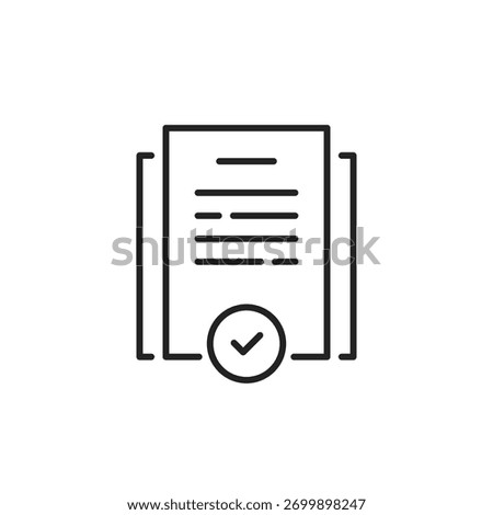 good deal confirmation or approved contract icon. simple outline trend modern abstract questionnaire license logo graphic design element isolated on white. concept of business complete checklist