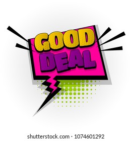 good deal hand drawn pictures effects. Template comics speech bubble halftone dot background. Pop art style. Comic dialog cloud, text pop-art. Creative idea conversation sketch explosion.