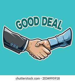 good deal shake hand vector illustration design