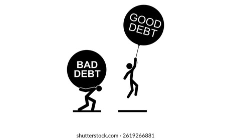 Good Debt and Bad Debt , black isolated silhouette