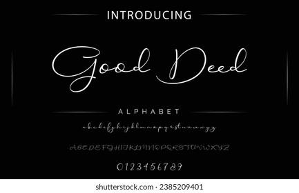 Good Deed signature Font Calligraphy Logotype Script Brush Font Type Font lettering handwritten