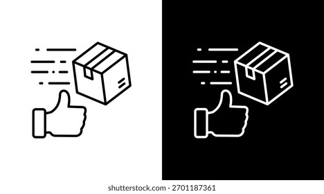 Diseño de conjunto de iconos blancos de buena entrega